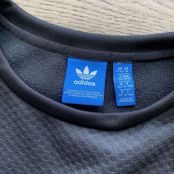 ✨$5/$25 Adidas X Eqt Equipment Black Sleeve Quilted Pullover Girls 11 Years Old - Picture 4 of 5